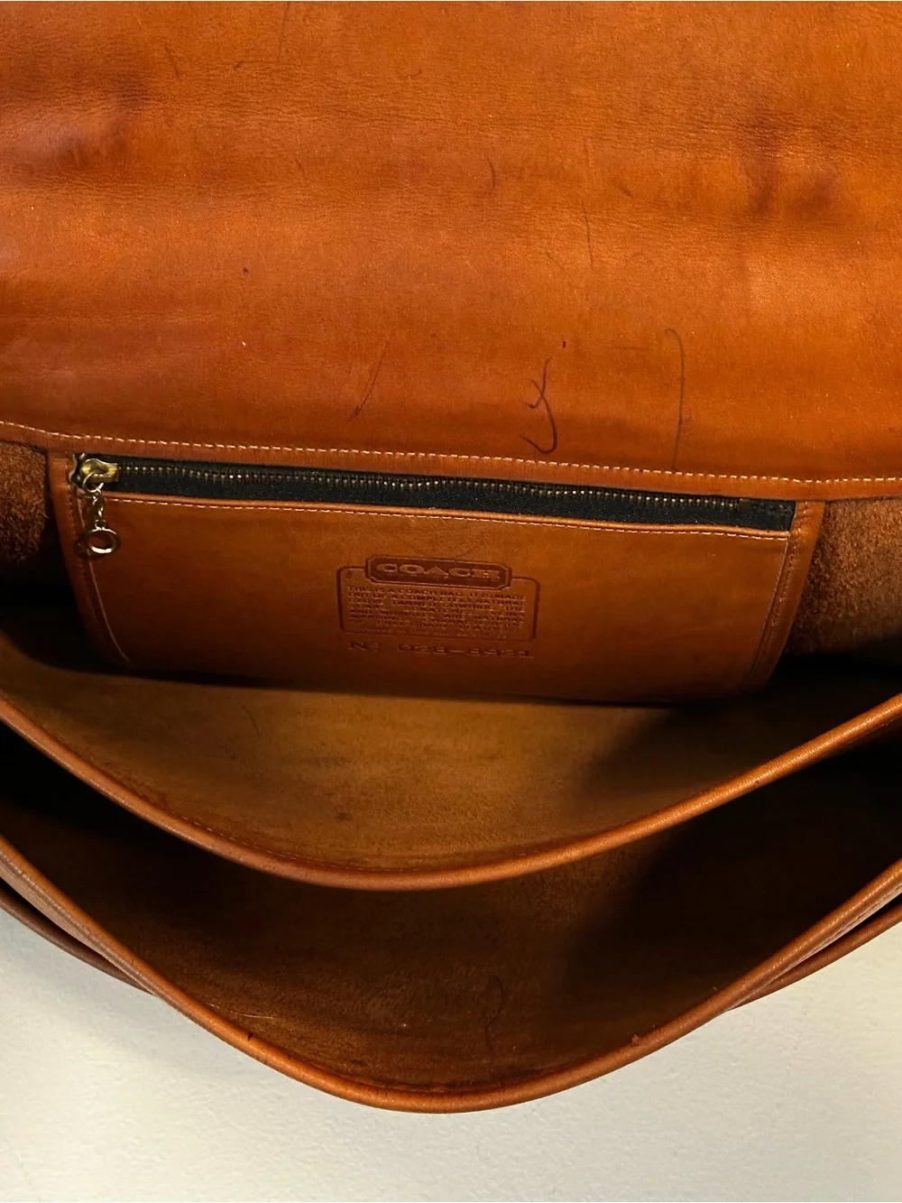 1980s COACH Cognac Leather Briefcase USA Vintage Bag Attache No. 028-8921